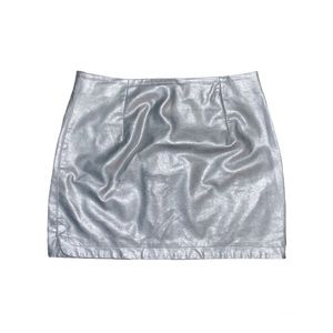 ZARA faux leather skirt in silver